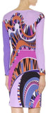 Abstract Psychedelic Print Silk Dress - DESIGNER INSPIRED FASHIONS