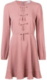 Bow Detail Long-Sleeved Dress, Pink