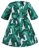Banana Leaf Printed Dress - DESIGNER INSPIRED FASHIONS