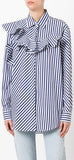 Striped Frill-Trim Shirt
