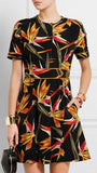 'Bird of Paradise' Printed Silk-Cady Dress - DESIGNER INSPIRED FASHIONS
