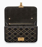 Dioraddict Flap Bag in black Studded Cannage Leather