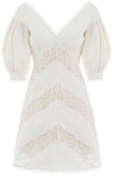 'Painted' Heart Chevron Dress, Cream