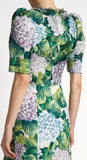 Hydrangea-Print Organza Cropped Jacket & Skirt Set - DESIGNER INSPIRED FASHIONS