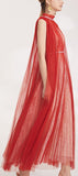 Pleated Organza Gown