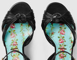 Leather Platform Sandals, Black - DESIGNER INSPIRED FASHIONS