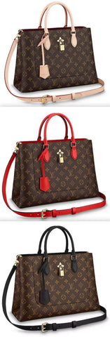 Flower Tote Monogram Handbag - Beige, Red or Black