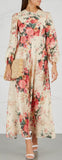 'Laelia' Floral-Print Linen Dress