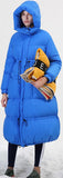 Blue Paneled Puffer Coat