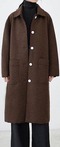 Single-Breasted Wool-Blend Coat