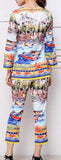 Colorful Print Top & Capri Pant Set - DESIGNER INSPIRED FASHIONS