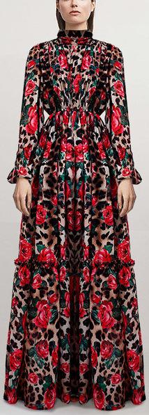 Rose Leopard Print Gown
