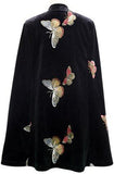 Velour Cape Coat with Embroidery - DESIGNER INSPIRED FASHIONS