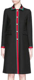 Web Ribbon Trim Coat in Black - DESIGNER INSPIRED FASHIONS