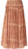 'Primrose' Printed Cotton and Silk Blend Plisse Top and Skirt Set