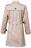 Check-Lined Trench Coat - Apricot or Red - DESIGNER INSPIRED FASHIONS