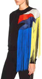 Color-Block Fringed Sweatshirt - DESIGNER INSPIRED FASHIONS