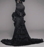 Black Ruffle-Tiered Maxi Skirt - DESIGNER INSPIRED FASHIONS