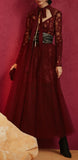 Chest Cut-Out Dress, Burgundy | DESIGNER INSPIRED FASHIONS