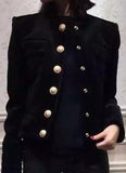 Cropped Velvet Jacket - Black or Blue