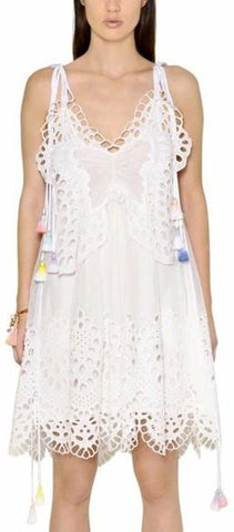 Butterfly Tulle Lace Dress in White - DESIGNER INSPIRED FASHIONS