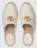 Leather Espadrille with Double G - White or Black