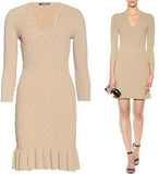 Knit Textured Stretchy Wool Dress - DESIGNER INSPIRED FASHIONS