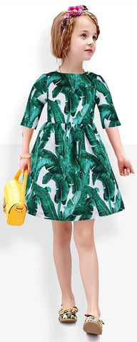 Banana Leaf Printed Dress - DESIGNER INSPIRED FASHIONS