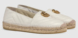 Leather Espadrille with Double G - White, Dusty Pink/Nude, Black | DESIGNER INSPIRED FASHIONS