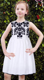 Embroidered Cotton Dress, Black or Red - DESIGNER INSPIRED FASHIONS
