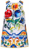 'Majolica' Tile Printed Mother & Daughter Matching Dresses - DESIGNER INSPIRED FASHIONS