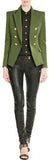 Double-Breasted Cotton-Blend Blazer-Green - DESIGNER INSPIRED FASHIONS