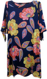 Floral Print Multicolored Silk Dress