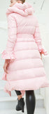 Ruffled Puffer Coat - Pink or Black