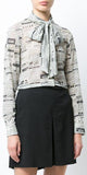 Newspaper Print Blouse
