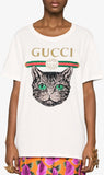 Logo Embellished Mystical Cat T-Shirt
