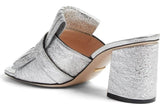 GG Marmont Metallic Crackle-Leather Mules, Gold or Silver - DESIGNER INSPIRED FASHIONS