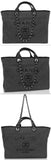 Large Canvas With Sequins Deauville Tote, Charcoal **Limited Stock** - DESIGNER INSPIRED FASHIONS