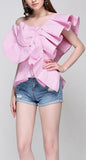One-Shoulder Ruffled Top - DESIGNER INSPIRED FASHIONS