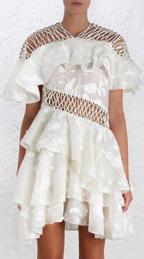 'Mischief' Layer Dress in White - DESIGNER INSPIRED FASHIONS