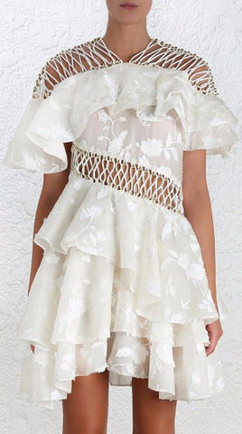 'Mischief' Layer Dress in White - DESIGNER INSPIRED FASHIONS