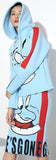 Blue Genie Printed Hooded Sweater & Skirt Set - DESIGNER INSPIRED FASHIONS