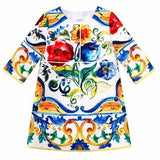 'Majolica' Print Dress - DESIGNER INSPIRED FASHIONS
