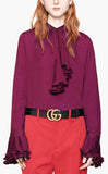 Pleated Cambric Silk Blouse - DESIGNER INSPIRED FASHIONS