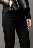 Black Size Zip Faux-Leather Paneled Skinny Pants - DESIGNER INSPIRED FASHIONS