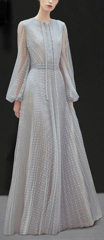 Spotted Mesh-Covered Gown