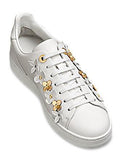 'Frontrow' Flower Applique Sneakers - Black or White - DESIGNER INSPIRED FASHIONS