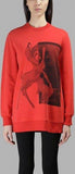 Bambi Printed Cotton Sweatshirt, Red