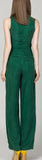 Draped V-Neck Jumpsuit - (Light Blue, Green, Terracotta Red) - DESIGNER INSPIRED FASHIONS