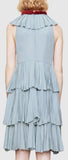 Sleeveless Ruffled Dress, Light Blue - DESIGNER INSPIRED FASHIONS